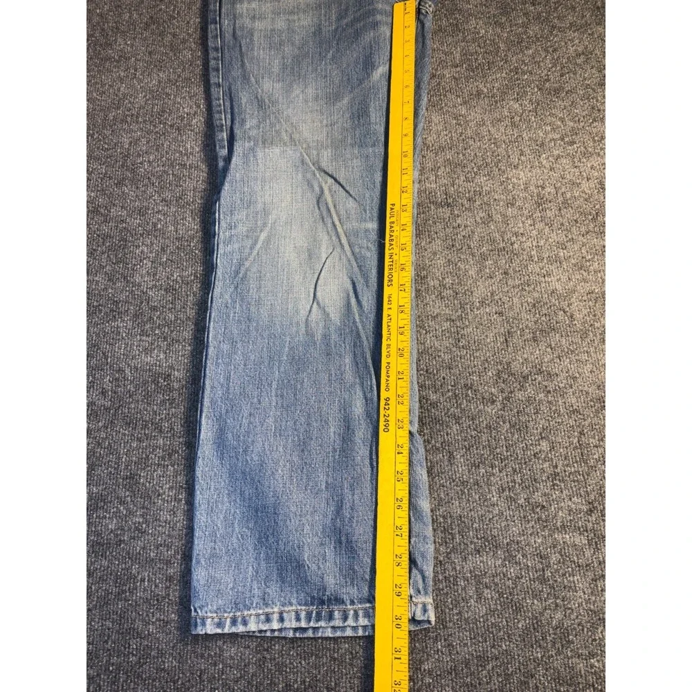 Merona Straight Fit Jeans Men 34x30 Blue Denim Classic Fit Light Wash Boho Faded